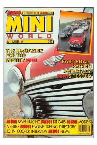 L286 Autos Automobile 1991 Mini Cooper rot Fast Road Racing Rallye Postkarte