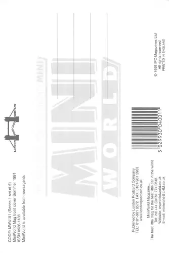 L286 Autos Automobile 1991 Mini Cooper rot Fast Road Racing Rallye Postkarte