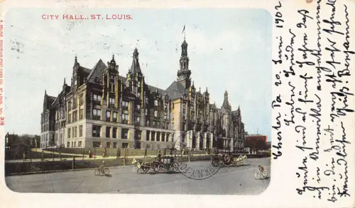 A193 US 1902 Missouri City Hall St Louis Bicycle Carriage Private Postkarte
