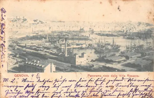 L416 Italien Genua 1899 Panorama Visto dalla Villa Rosazza Vintage Postkarte