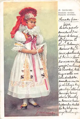 B111 Polen Tracht Hanacka nevesta von M Gardavska Kunst Postkarte