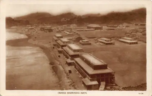 Jemen Aden Krater Kaserne RPPC Vintage Postkarte