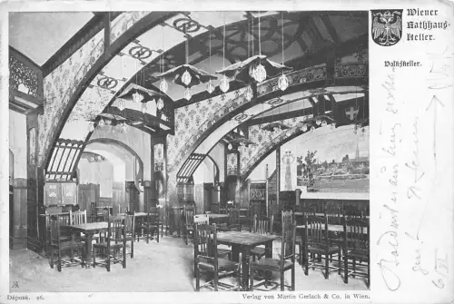 L416 Österreich Wiener Rathauskeller Restaurant Vintage Postkarte