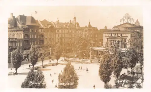 B099 Polen Posen Posen Wilhelmsplatz Baczewski RPPC 1939 WWII Feldpostkarte