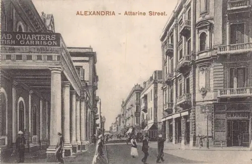 Ägypten Alexandria Attarine Street Head Quarters Garnison Vintage Postkarte