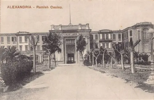 Ägypten Alexandria Ramleh Casino Vintage Postkarte