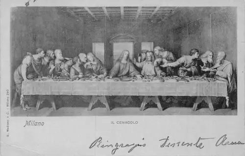 A200 Italien 1898 Milano Mailand Das letzte Abendmahl von Leonardo Da Vinci Postkarte