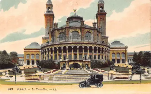 Frankreich Paris Le Trocadero Auto Oldtimer Postkarte