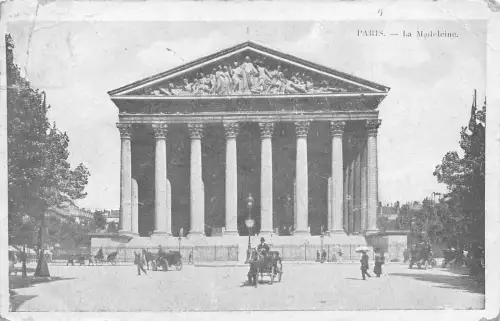 Frankreich 1913 Paris La Madeleine Kutsche Vintage Postkarte