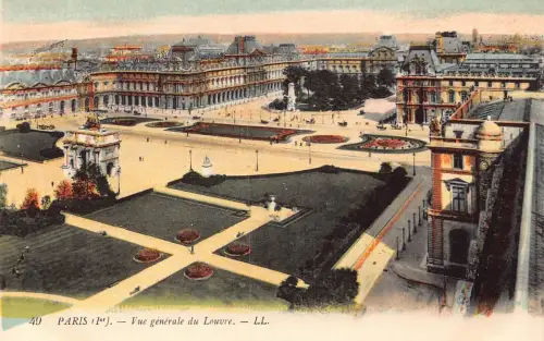 Frankreich Paris Gesamtansicht des Louvre Vintage Postkarte