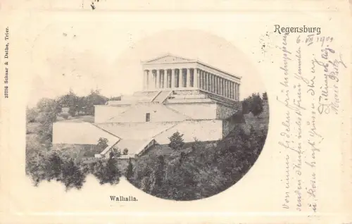 A200 Deutschland 1901 Regensburg Walhalla Vintage Postkarte