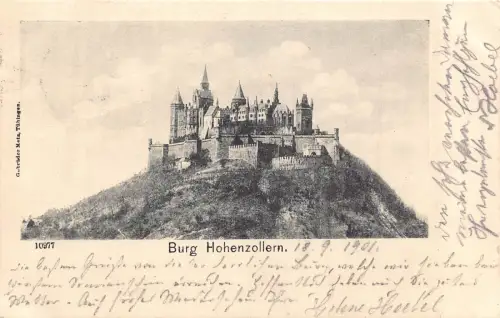 A200 Deutschland 1901 Burg Hohenzollern Schloss Vintage Postkarte