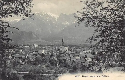 A201 Schweiz Ragaz gegen die Falkins Vintage Postkarte