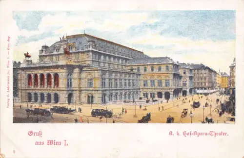 A200 Österreich Gruss aus Wien Wien Oper und Theater Vintage Postkarte