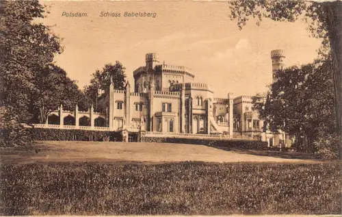 A028 Deutschland Potsdam Schloss Babelsberg Schloss Vintage Postkarte