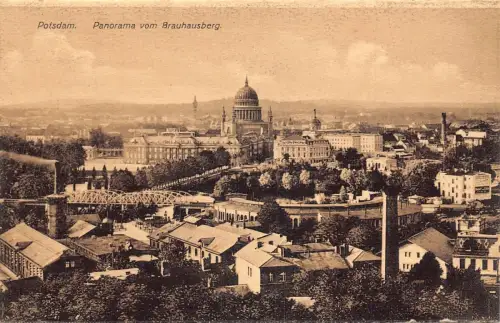 A028 Deutschland Potsdam Panorama vom Brauhausberg Vintage Postkarte