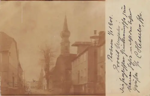 A108 Deutschland 1901 Echtfoto Kirchstraße in Monschau Montjoie Postkarte