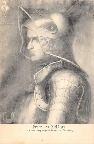 A112 Gemälde Detail 1909 Franz von Sickingen aus Ebernburg alte Postkarte