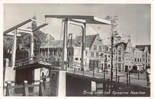 A205 Niederlande 1954 Brüg over het Spaarne Haarlem Brücke Vintage Postkarte