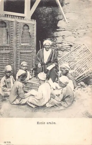 A834 Ägypten Arabische Schule Ureinwohner Kinder Lehrer Ethno Vintage Postkarte