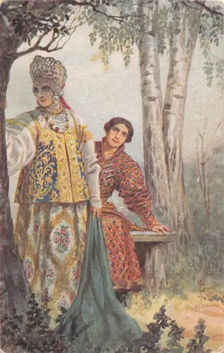 L487 Russland Art S Solomko eine schwierige Antwort Vintage Postkarte