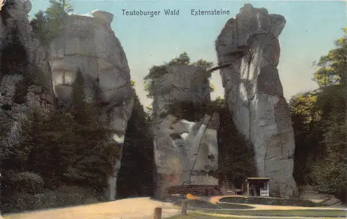 A209 Deutschland Teutoburger Wald Klippen Externsteine Vintage Postkarte