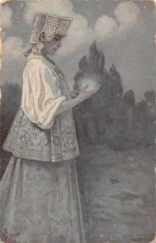 L487 Russland Art S Solomko sehr luisant vintage Postkarte