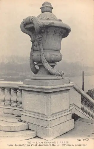 A839 Frankreich Paris Deko Vase du Pont Alexandre III Vintage Postkarte