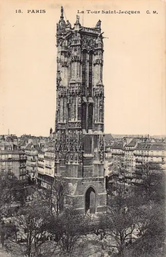 A839 Frankreich Paris Tour Saint Jacques Turm Vintage Postkarte