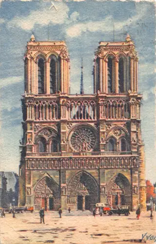 A838 Frankreich 1928 Paris Fassade Notre Dame Kirche Vintage Postkarte
