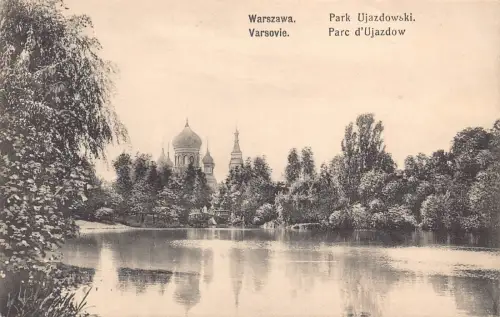 A642 Polen Warszawa Warschau Park Ujazdowski Vintage Postkarte