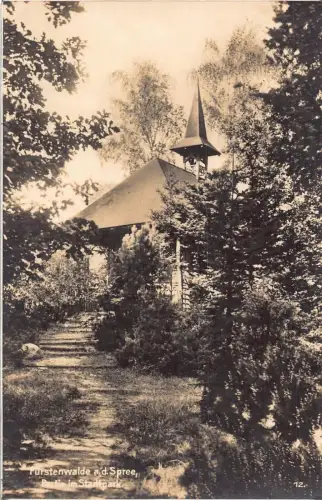 L050 Deutschland 1929 Fürstenwalde Spree Partie im Stadtpark Vintage Postkarte