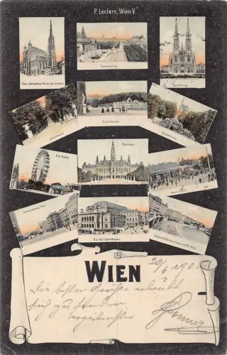 Österreich Wien Wien Multiviews 1900 Vintage Postkarte