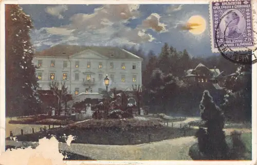 L148 Slowenien 1921 Ljubljana Laibach Mondschein Vintage Postkarte