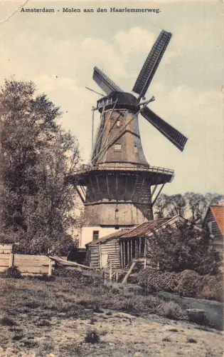L487 Niederlande Amsterdam Haarlemm Windmühle 1921 Vintage Postkarte