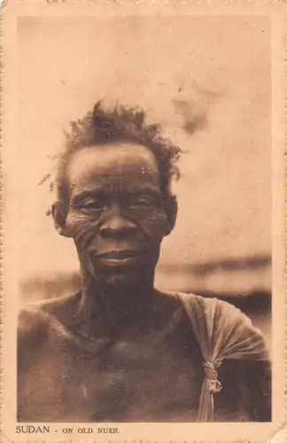 L487 Sudan auf alter Nuer 1926 ethnische Vintage Postkarte