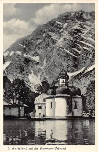 A216 Deutschland 1953 St Bartholomae mit Watzmann Ostwand Vintage Postkarte
