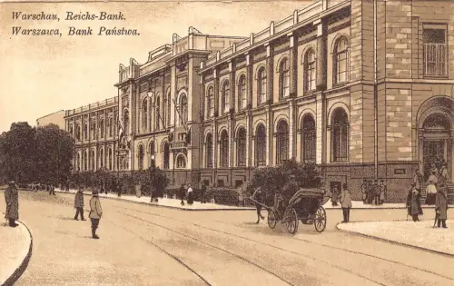 B533 Polen Warschau Warszawa Reichsbank Panstwa Postkarte