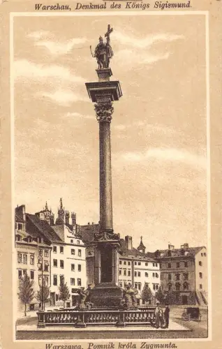B533 Polen Warschau Warszawa Pomnik Krola Zygmunta Denkmal Postkarte