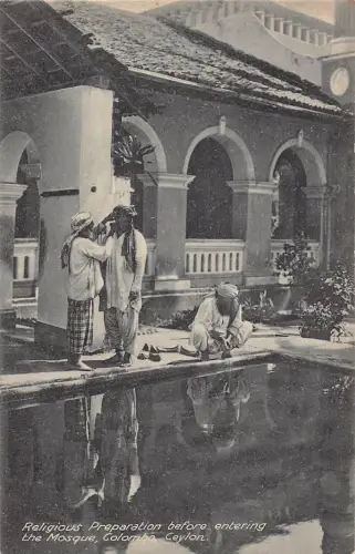 L542 Sri Lanka Ceylon Colombo religiöse Vorbereitung Moschee Vintage Postkarte