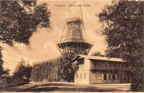 A028 Deutschland Potsdam Historische Windmühle Vintage Postkarte