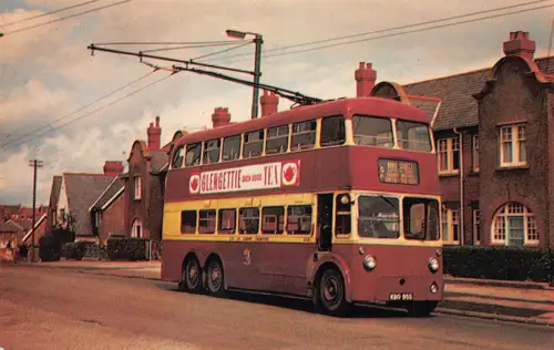 B122 Transport Doppeldecker Trolley Bus Cardiff Glengettie Werbepostkarte