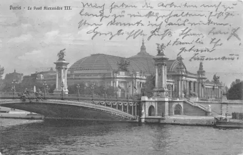 A114 Frankreich 1909 Paris Le Pont Alexandre III Brücke Vintage Postkarte