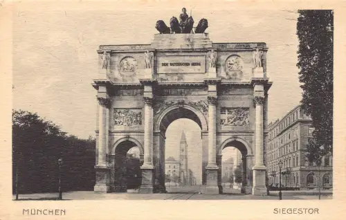 B120 Deutschland München Siegestor Tor Vintage Postkarte
