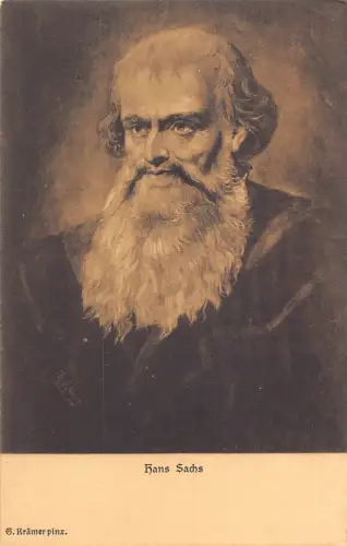 Dichter Hans Sachs Portrait Vintage Postkarte