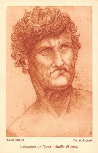 B094 Ambrosiana Milano Art Leonardo Da Vinci Studio d testa Älterer Mann Postkarte