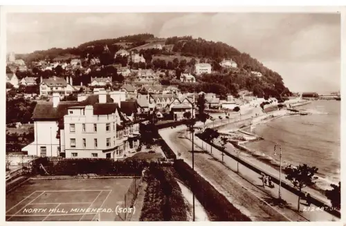 B129 England North Hill Minehead RPPC Vintage Postkarte