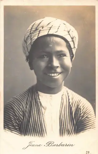 B557 Ethno Native Egyptian Boy Jeune Barbarin RPPC Vintage Postcard