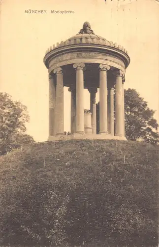 B227 Deutschland 1911 München Monopteros Vintage Postkarte