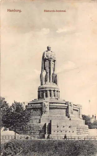 B227 Deutschland 1917 Hamburg Bismarck Denkmal 1. Weltkrieg Feldpostkarte